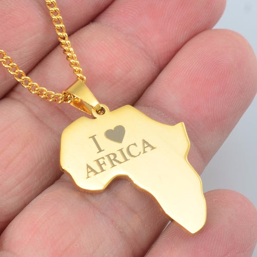 AFRICA Love Map Pendant Necklace